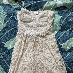 Cream colored, lace dress